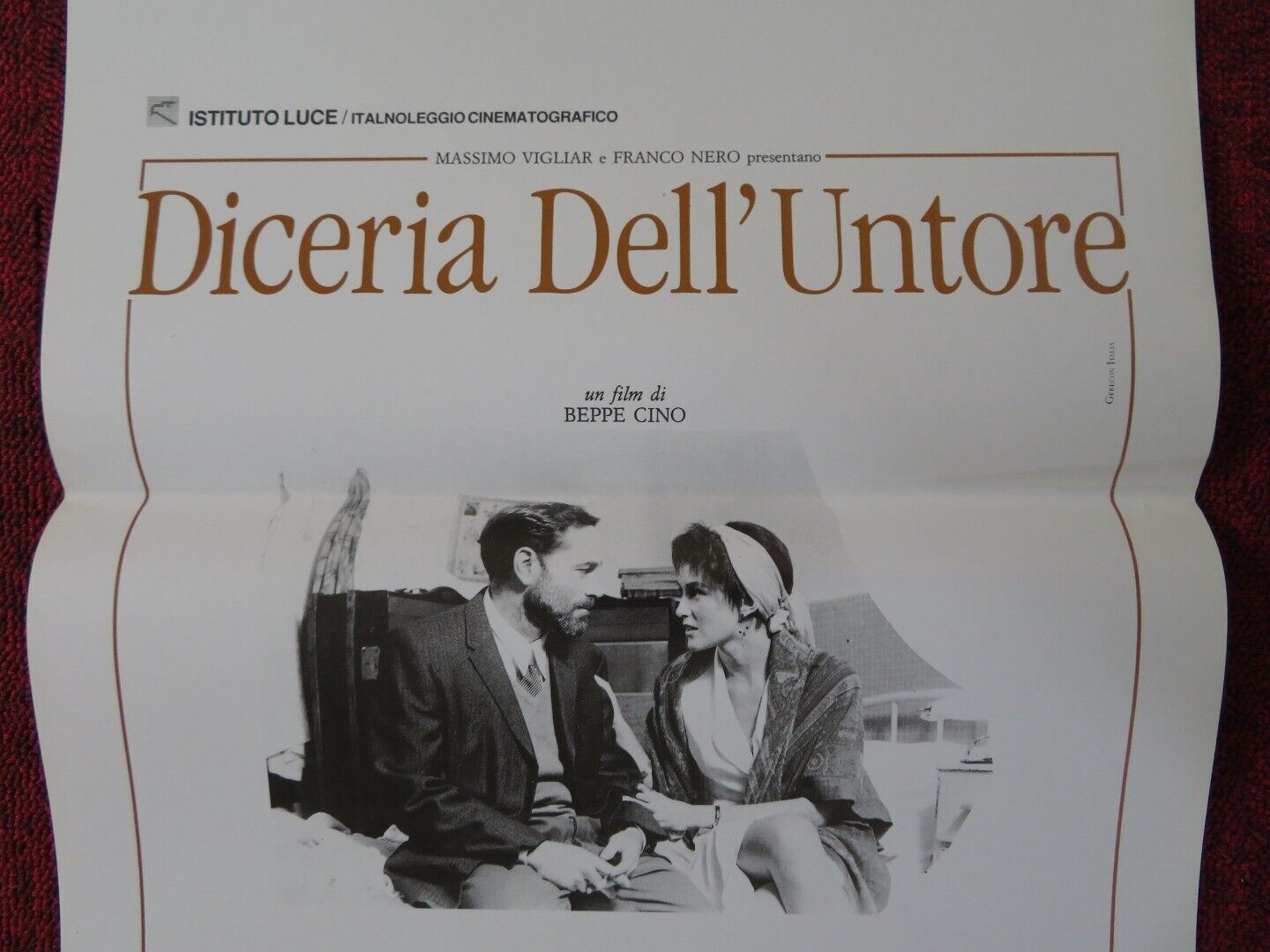 DICERIA DELL'UNTORE ITALIAN LOCANDINA (27.5"x13") POSTER MASSIMO VIGLIAR 1990 Movie posters