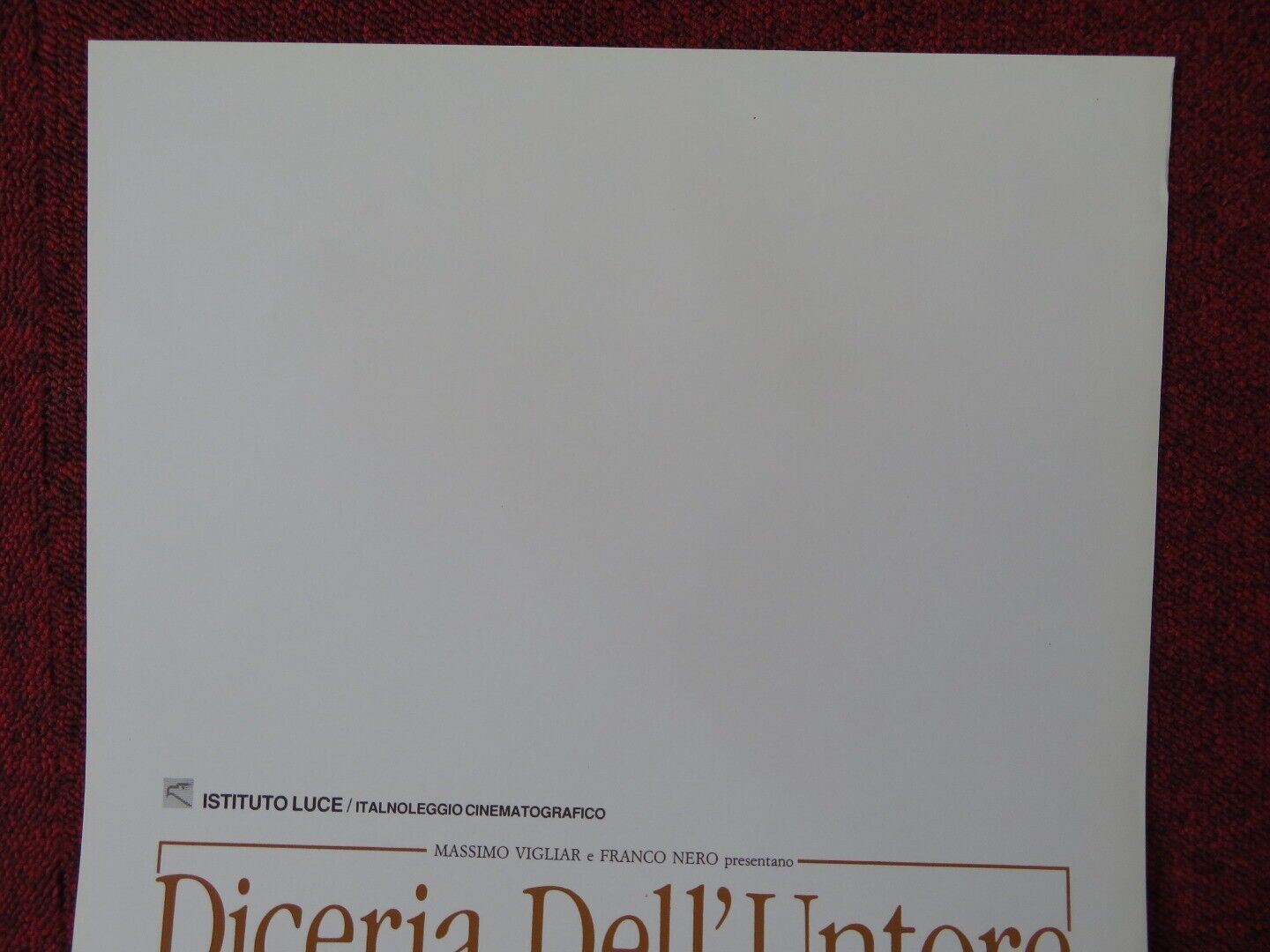 DICERIA DELL'UNTORE ITALIAN LOCANDINA (27.5"x13") POSTER MASSIMO VIGLIAR 1990 Movie posters