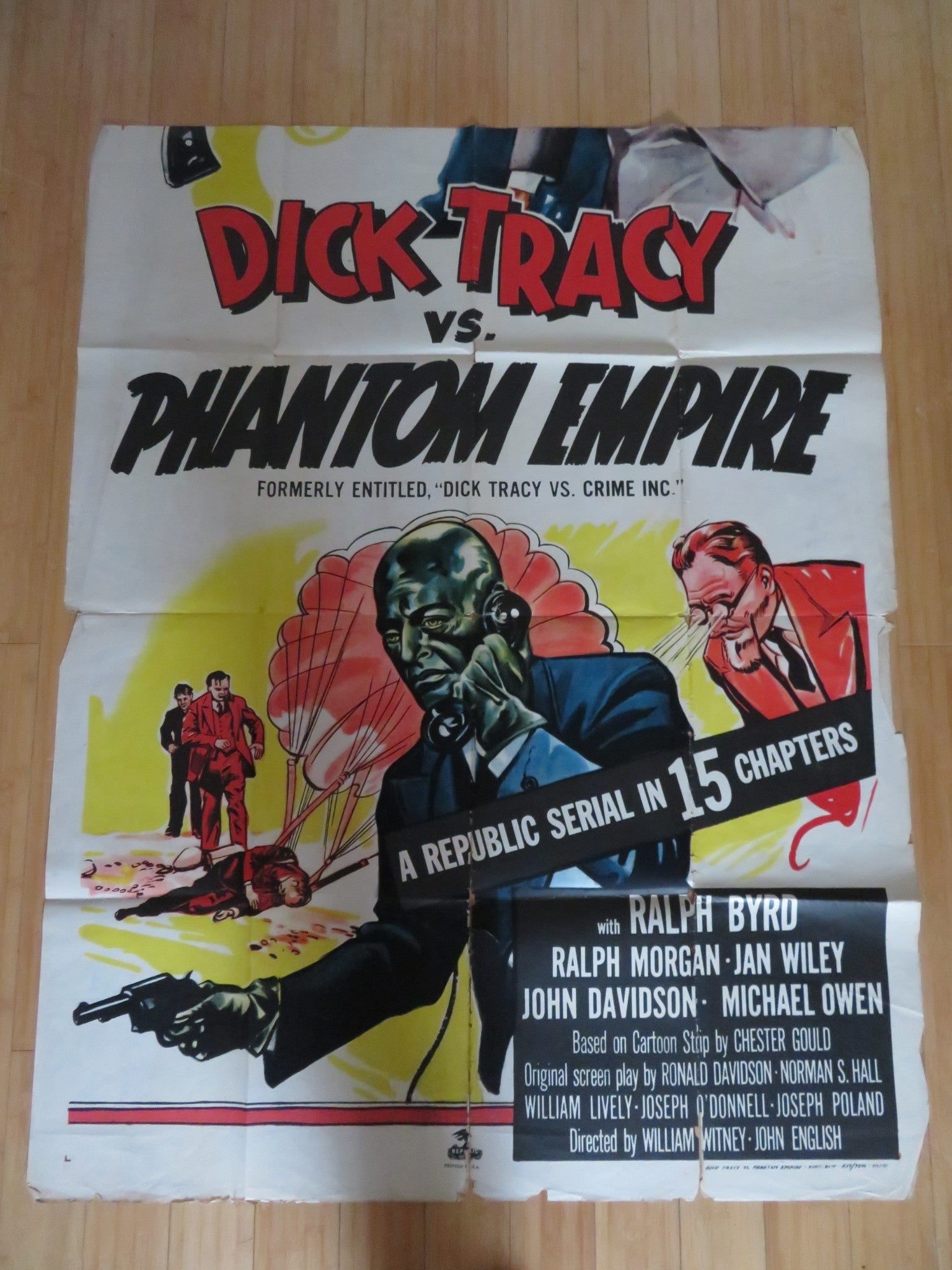 DICK TRACY VS. PHANTOM EMPIRE US 3 SHEET POSTER RALPH BYRD MICHAEL OWEN 1952 Rendezvous Cinema Movie posters