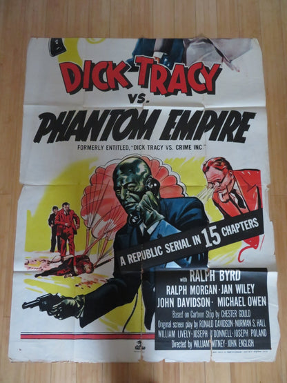 DICK TRACY VS. PHANTOM EMPIRE US 3 SHEET POSTER RALPH BYRD MICHAEL OWEN 1952 Rendezvous Cinema Movie posters