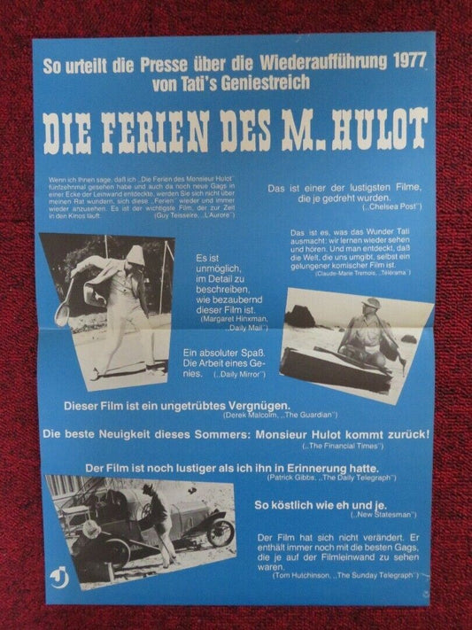 DIE FERIEN DES M. HULOT GERMAN POSTER (16.5"x 11.5") JACQUES TATI PASCAUD 1953 Movie posters