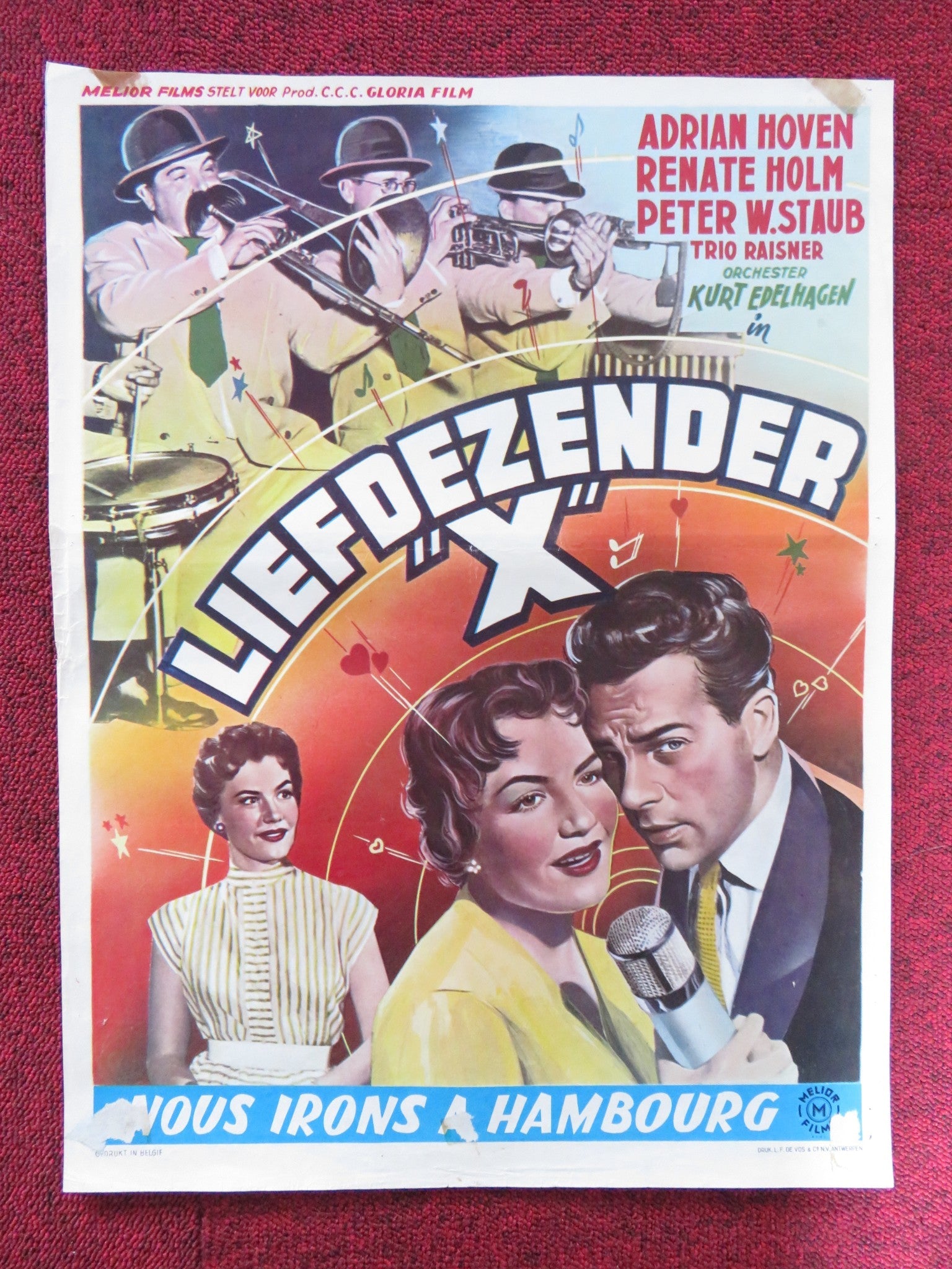 DIE GROBE S TARPARADE/ LIEFDEZENDER X BELGIUM POSTER ADRIAN HOVEN HOLM 1954 Rendezvous Cinema Movie posters