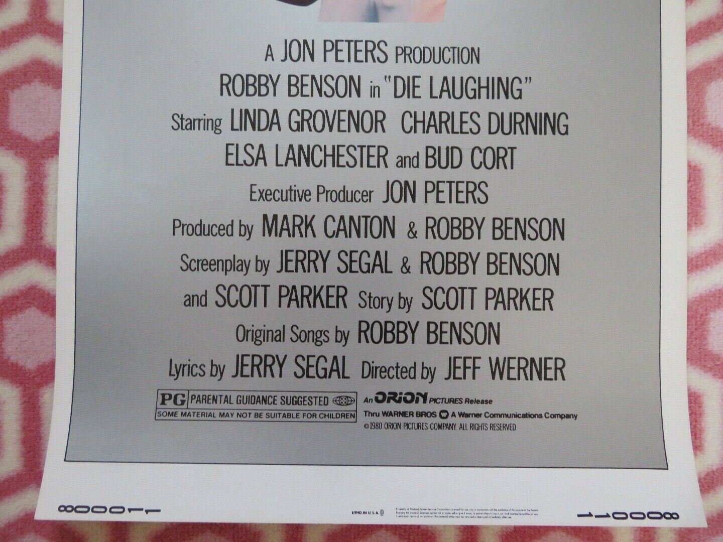 DIE LAUGHING US INSERT (14"x 36") POSTER ROBBY BENSON LINDA GROVENOR 1980 Movie posters