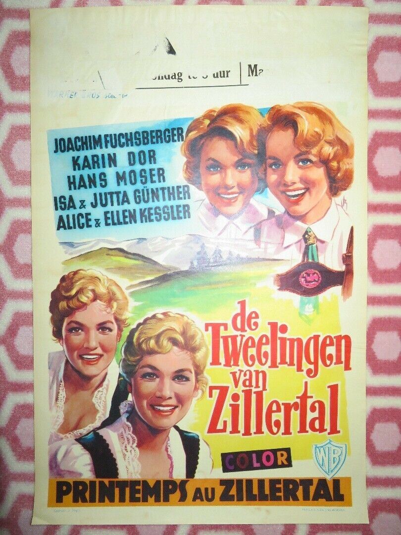 DIE ZWILLINGE VOM ZILLERTAL BELGIUM (21.5"x 14") POSTER KARIN DOR 1957 Movie posters