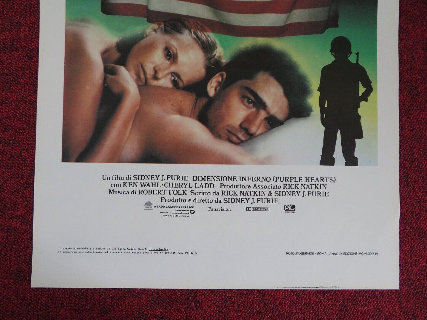 DIMENSIONE INFERNO ITALIAN LOCANDINA (27.5"x13") POSTER KEN WAHL CHERYL LADD '84 Movie posters