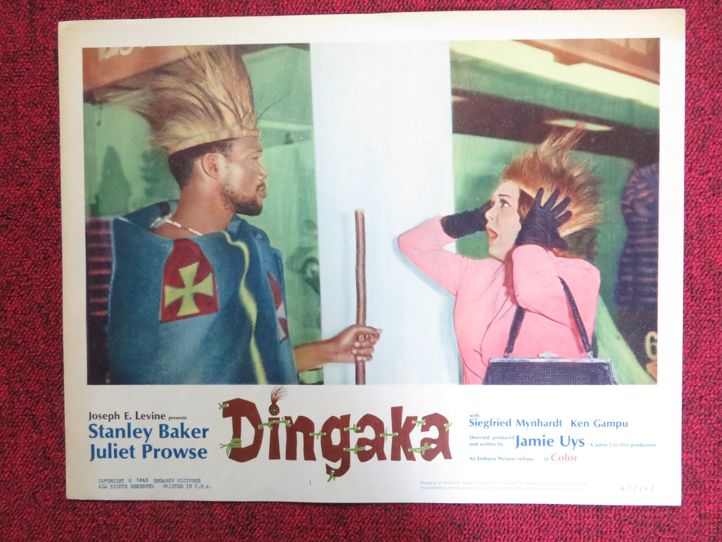 DINGAKA US LOBBY CARD FULL SET STANLEY BAKER JULIET PROWSE 1965 Rendezvous Cinema Movie posters