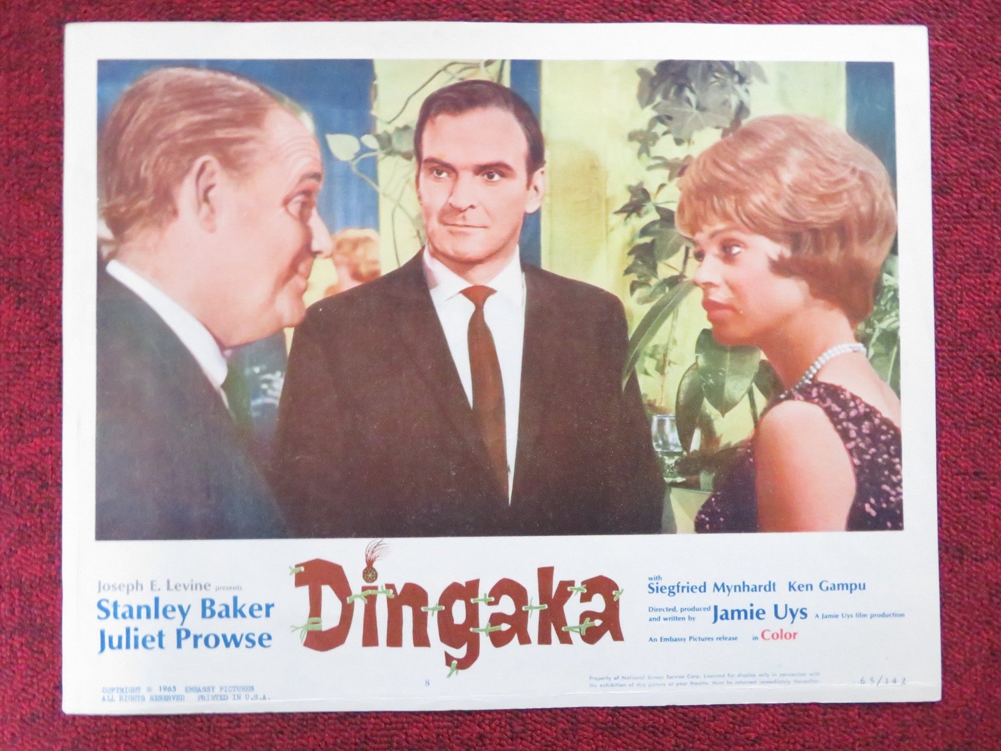 DINGAKA US LOBBY CARD FULL SET STANLEY BAKER JULIET PROWSE 1965 Rendezvous Cinema Movie posters