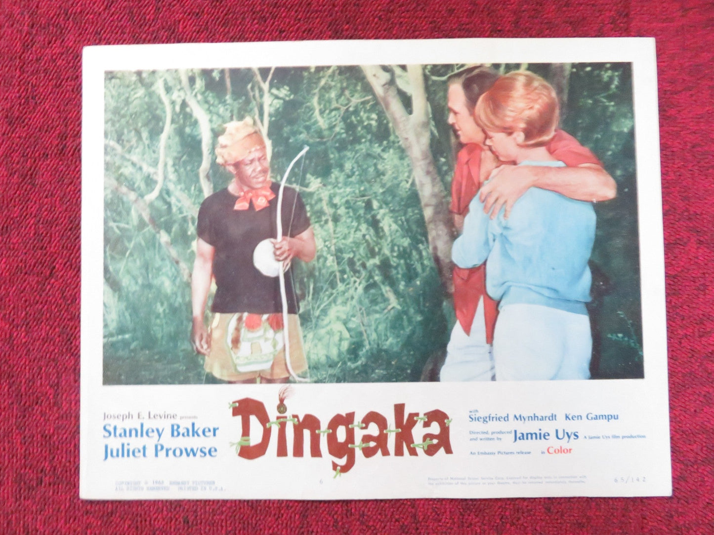 DINGAKA US LOBBY CARD FULL SET STANLEY BAKER JULIET PROWSE 1965 Rendezvous Cinema Movie posters