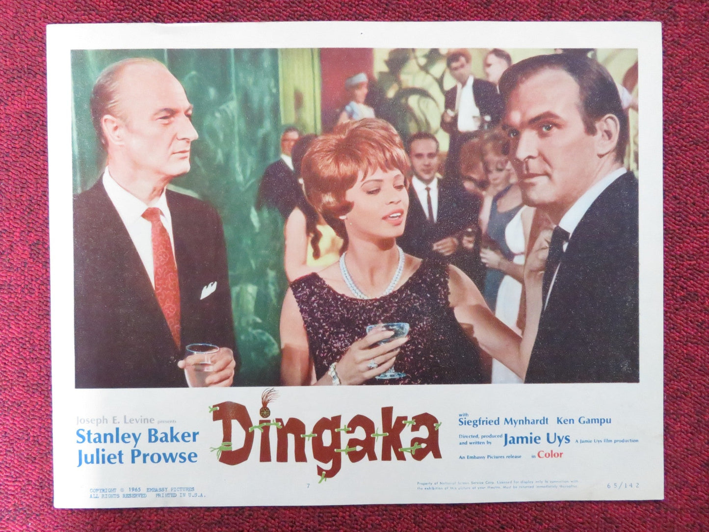 DINGAKA US LOBBY CARD FULL SET STANLEY BAKER JULIET PROWSE 1965 Rendezvous Cinema Movie posters