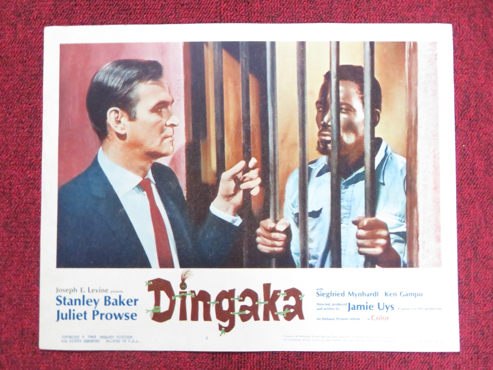 DINGAKA US LOBBY CARD FULL SET STANLEY BAKER JULIET PROWSE 1965 Rendezvous Cinema Movie posters