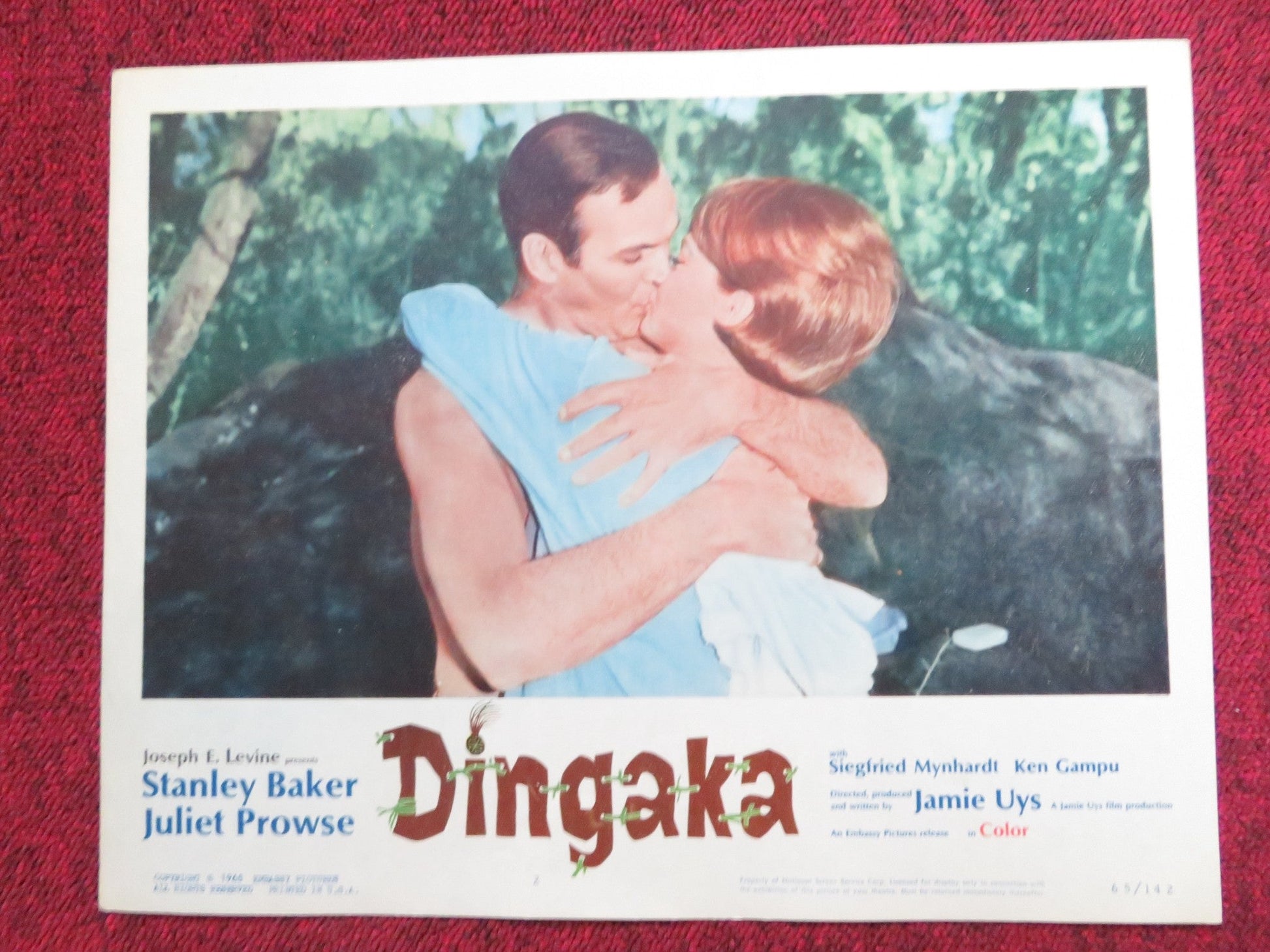 DINGAKA US LOBBY CARD FULL SET STANLEY BAKER JULIET PROWSE 1965 Rendezvous Cinema Movie posters