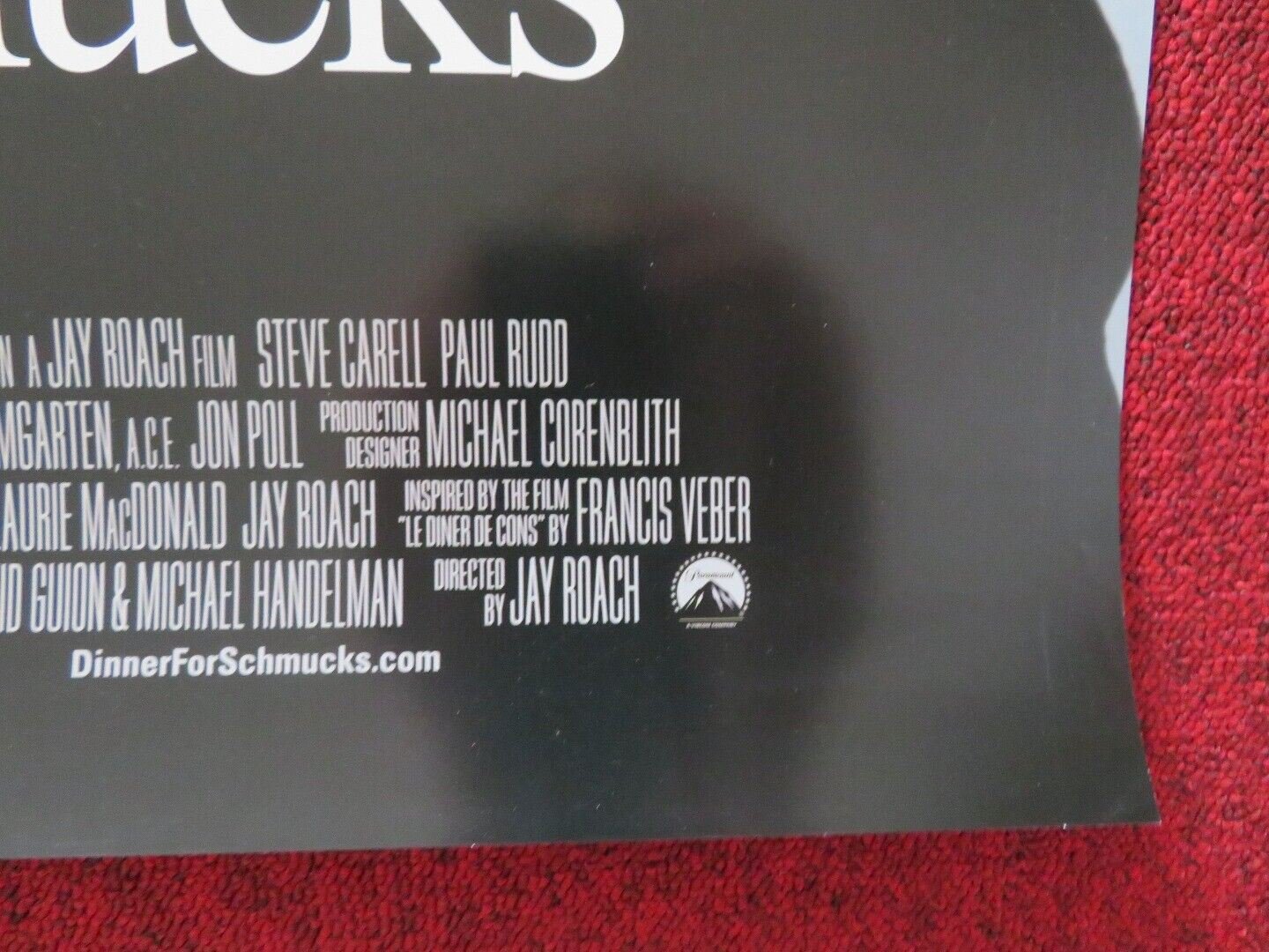 DINNER FOR SCHMUCKS US ONE SHEET ROLLED POSTER STEVE CARELL 2010 Movie posters