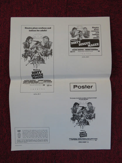 DIRTY DINGUS MAGEE - FOLDED PRESSBOOK + EXTRAS UNCUT MGM FRANK SINATRA 1970 Rendezvous Cinema Movie posters