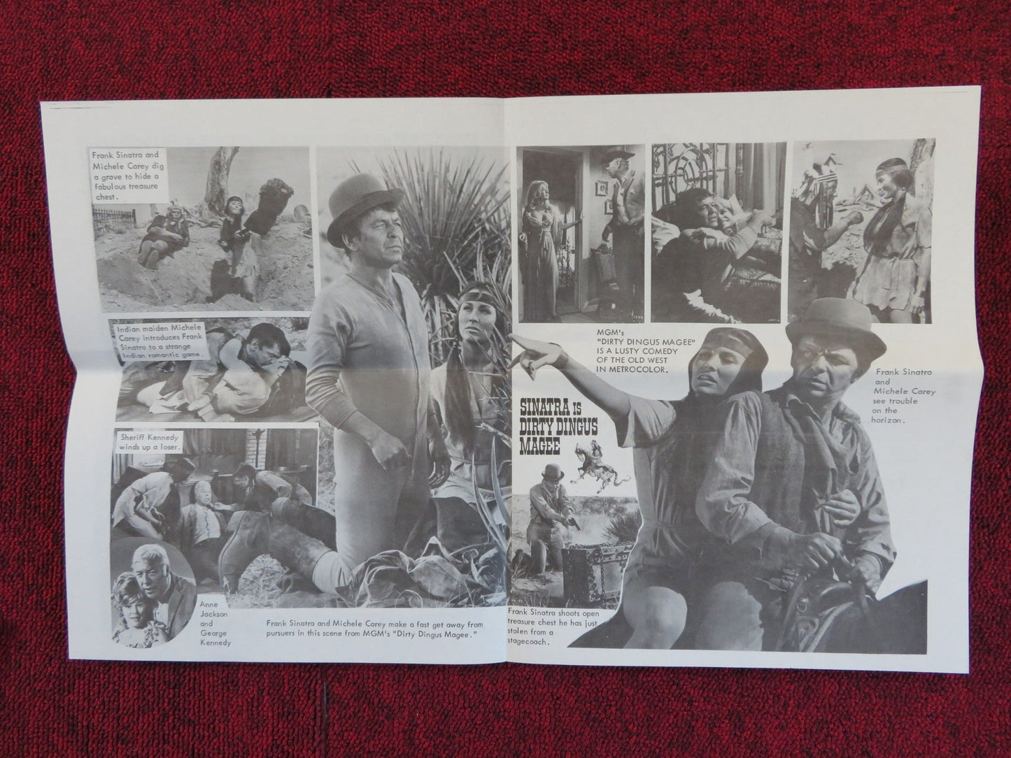 DIRTY DINGUS MAGEE - FOLDED PRESSBOOK + EXTRAS UNCUT MGM FRANK SINATRA 1970 Rendezvous Cinema Movie posters