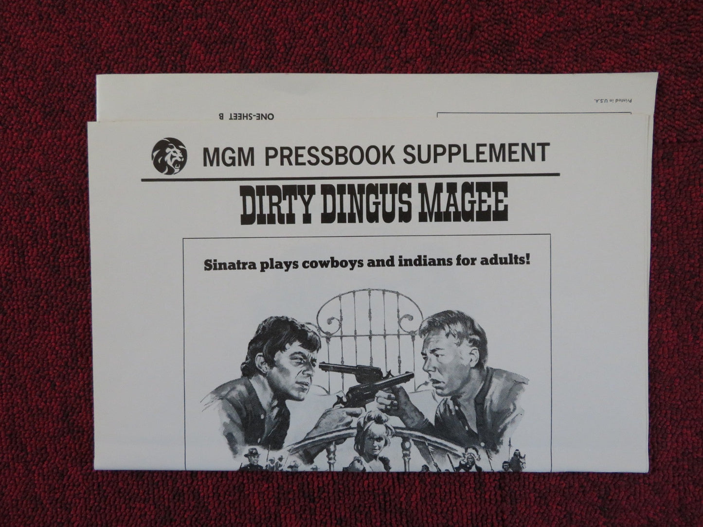 DIRTY DINGUS MAGEE - FOLDED PRESSBOOK + EXTRAS UNCUT MGM FRANK SINATRA 1970 Rendezvous Cinema Movie posters