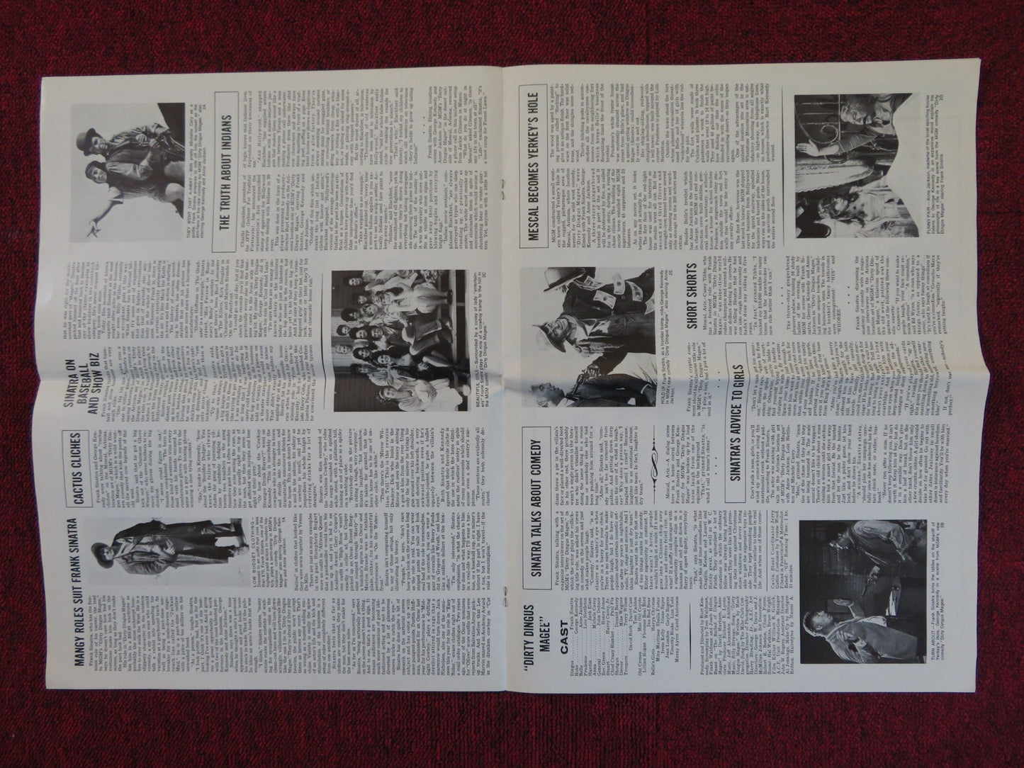 DIRTY DINGUS MAGEE - FOLDED PRESSBOOK + EXTRAS UNCUT MGM FRANK SINATRA 1970 Rendezvous Cinema Movie posters