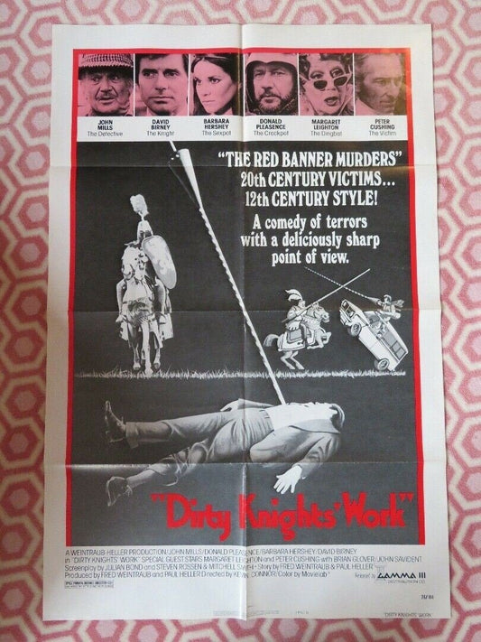 DIRTY KNIGHTS WORK STYLE B FOLDED US ONE SHEET POSTER JOHN MILLS 1976 - Rendezvous Cinema