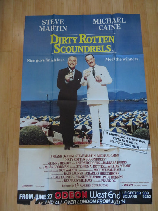 DIRTY ROTTEN SCOUNDRELS POSTER STEVE MARTIN MICHAEL CAINE 1988 Rendezvous Cinema Movie posters