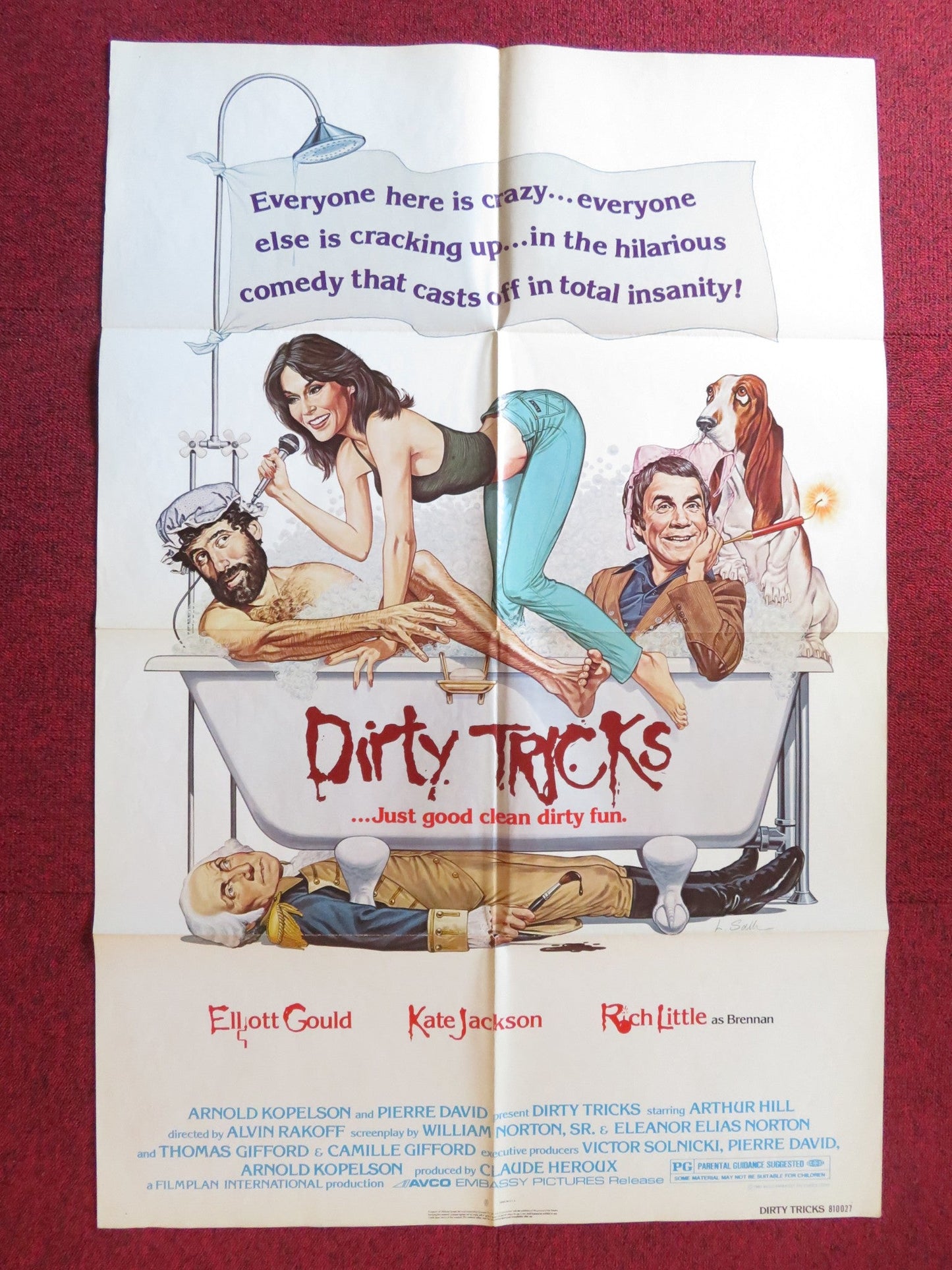 DIRTY TRICKS FOLDED US ONE SHEET POSTER ELLIOTT GOULD KATE JACKSON 1981 Rendezvous Cinema Movie posters