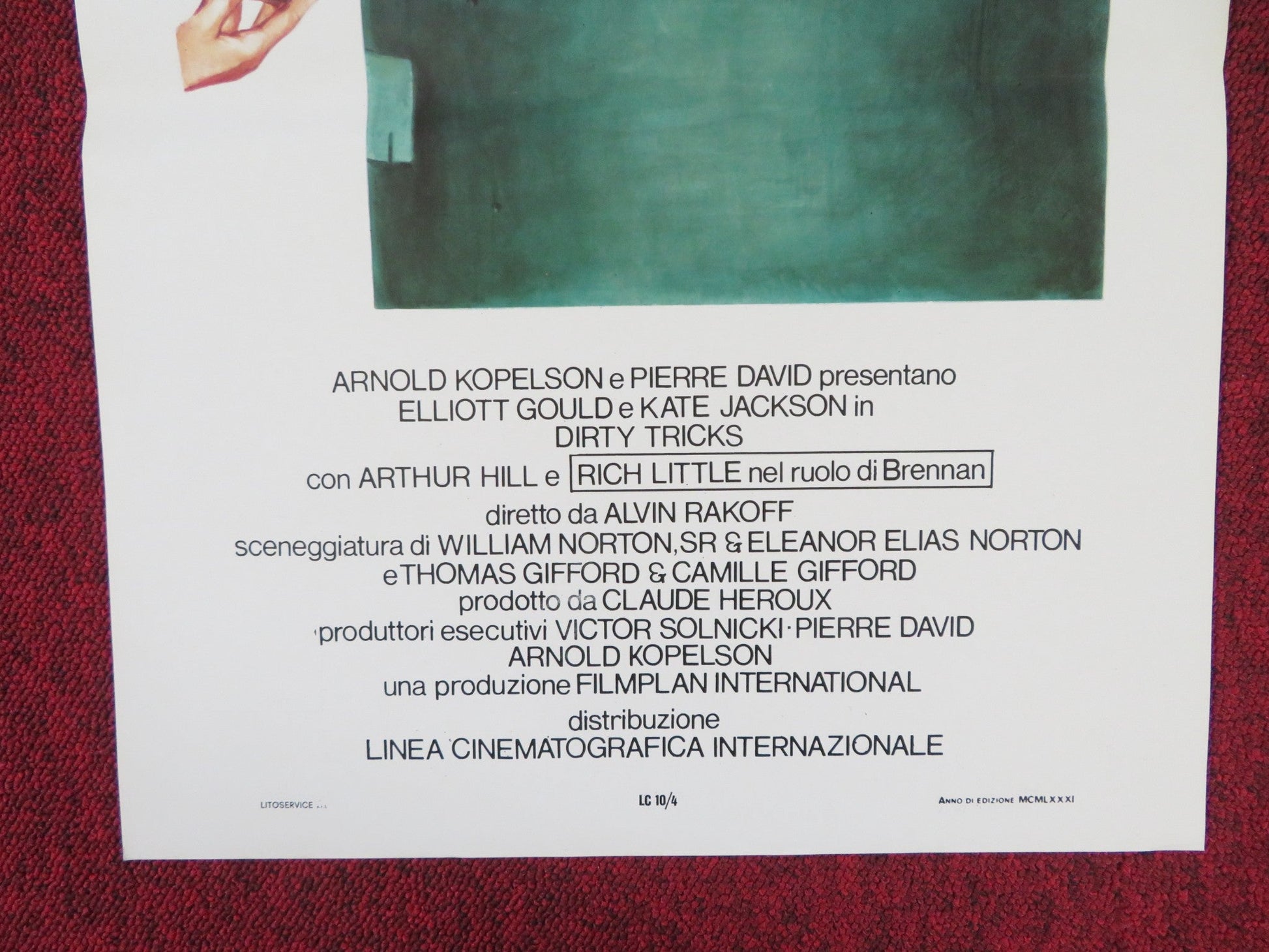 DIRTY TRICKS ITALIAN LOCANDINA POSTER ELLIOTT GOULD KATE JACKSON 1981 Rendezvous Cinema Movie posters