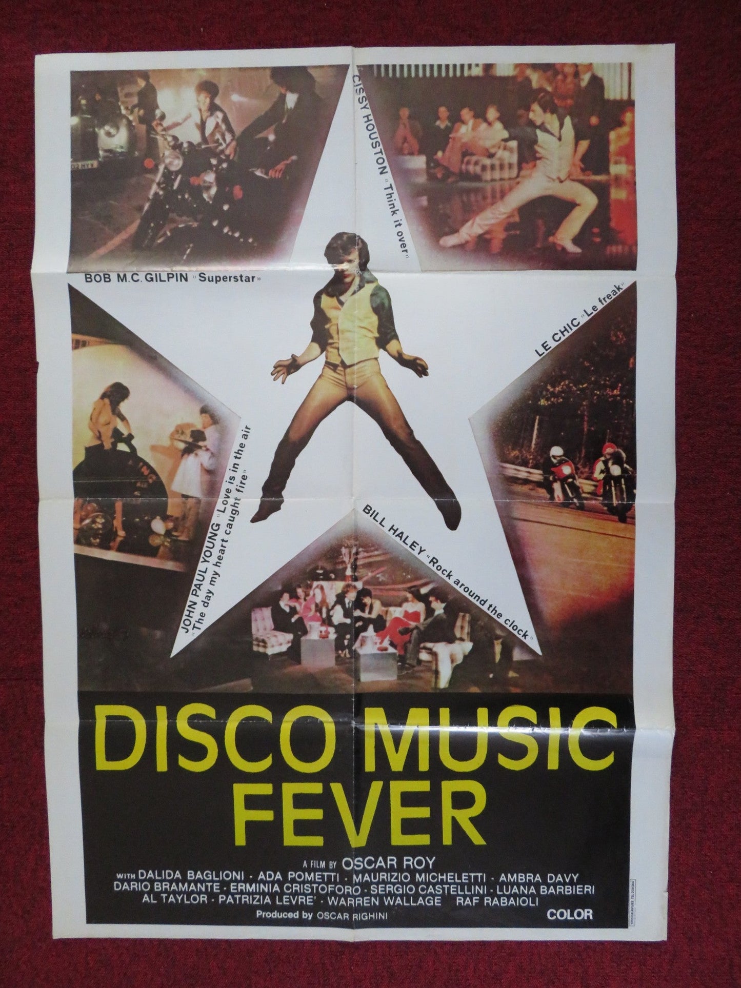 DISCO MUSIC FEVER FOLDED LEBANESE POSTER DALIDA BAGLIONI ADA POMETTI 1979 Rendezvous Cinema Movie posters