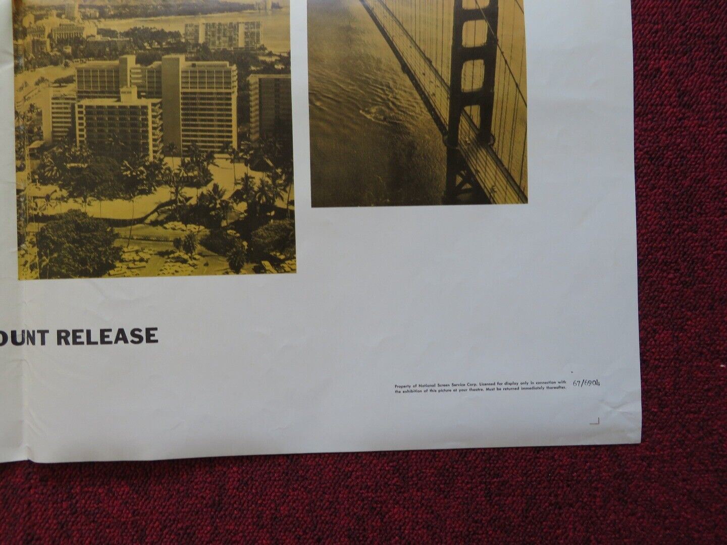 DISCOVER AMERICA FOLDED US ONE SHEET POSTER BURGESS MEREDITH 1967 Movie posters