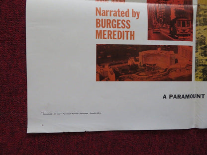 DISCOVER AMERICA FOLDED US ONE SHEET POSTER BURGESS MEREDITH 1967 Movie posters