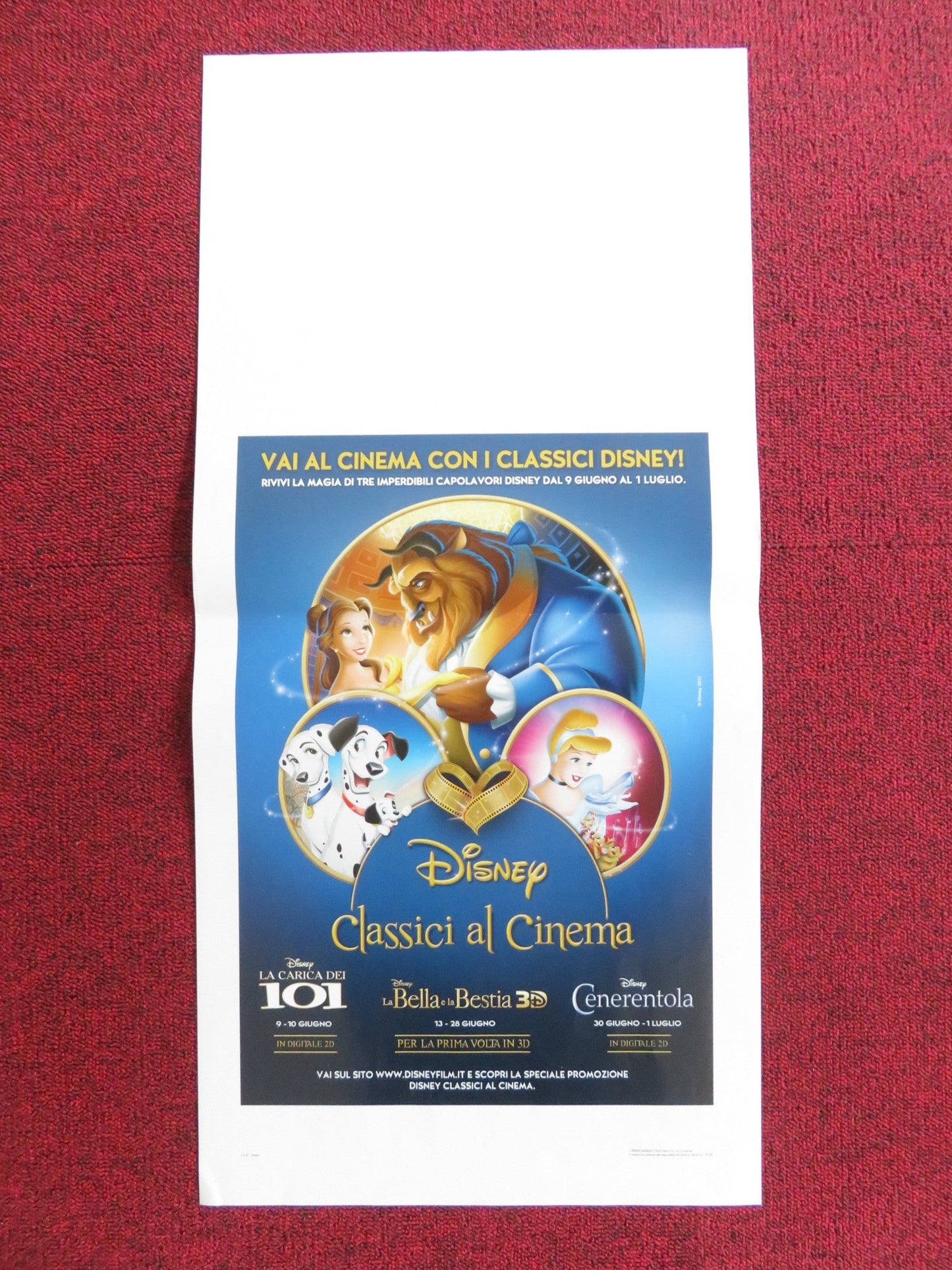 DISNEY CLASSICS AT THE CINEMA ITALIAN LOCANDINA POSTER BEAUTY AND THE BEAST Rendezvous Cinema Movie posters