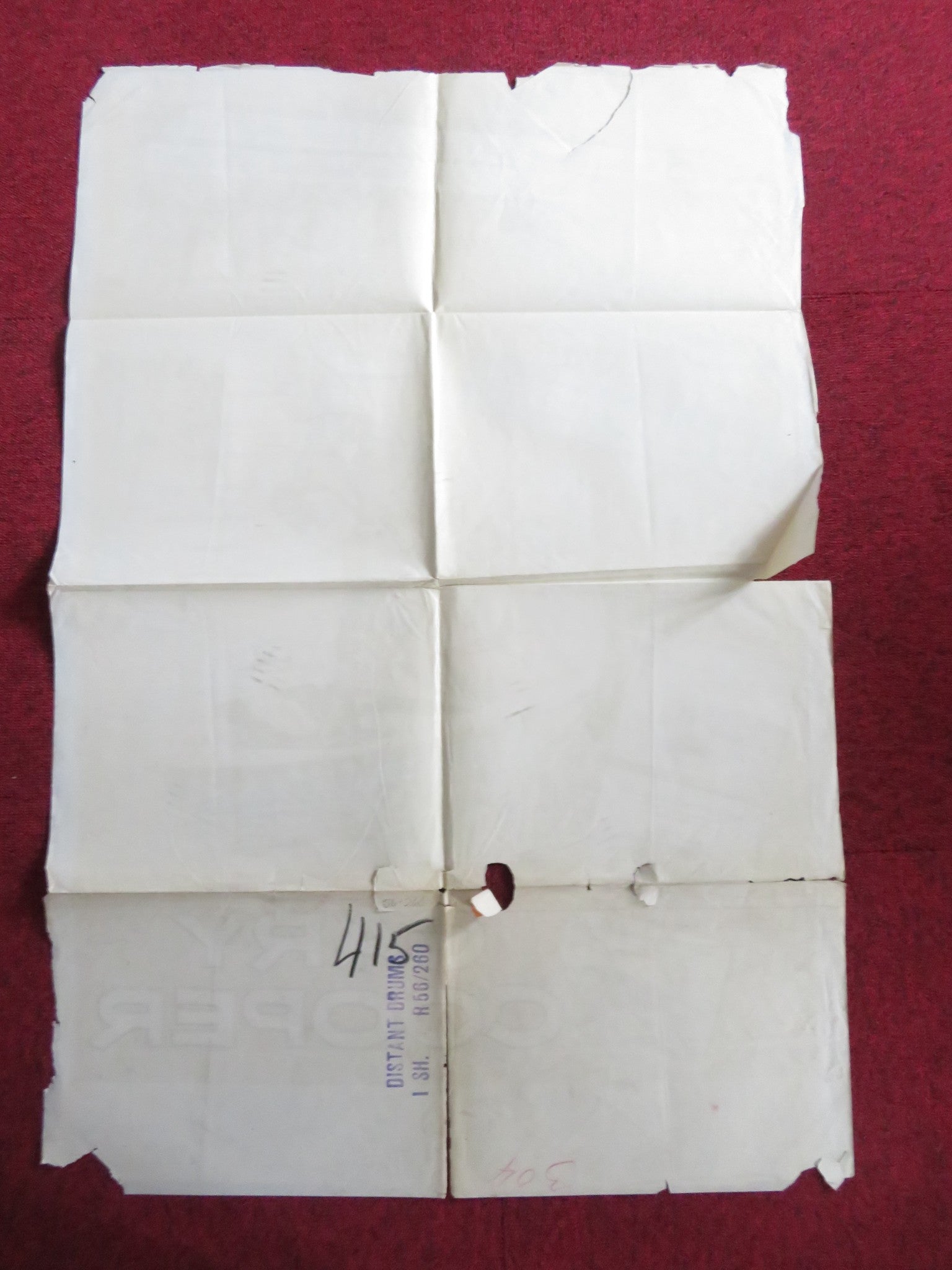 DISTANT DRUMS FOLDED US ONE SHEET POSTER GARY COOPER MARI ALDON 1956 Rendezvous Cinema Movie posters