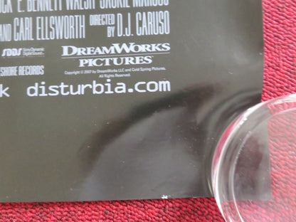 DISTURBIA - b UK QUAD ROLLED POSTER SHIA LABEOUF SARAH ROEMER 2007 Rendezvous Cinema Movie posters
