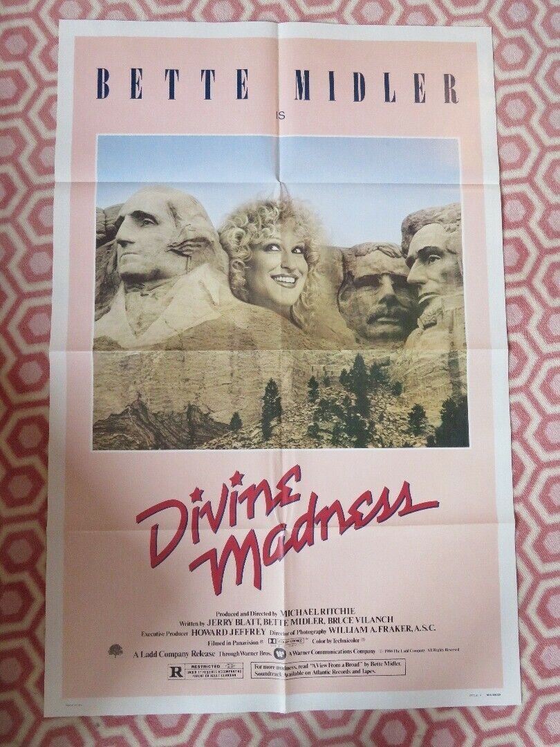 DIVINE MADNESS STYLE A FOLDED US ONE SHEET POSTER BETTE MIDLER JERRY BLATT 1980 Movie posters