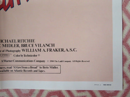 DIVINE MADNESS STYLE A FOLDED US ONE SHEET POSTER BETTE MIDLER JERRY BLATT 1980 Movie posters