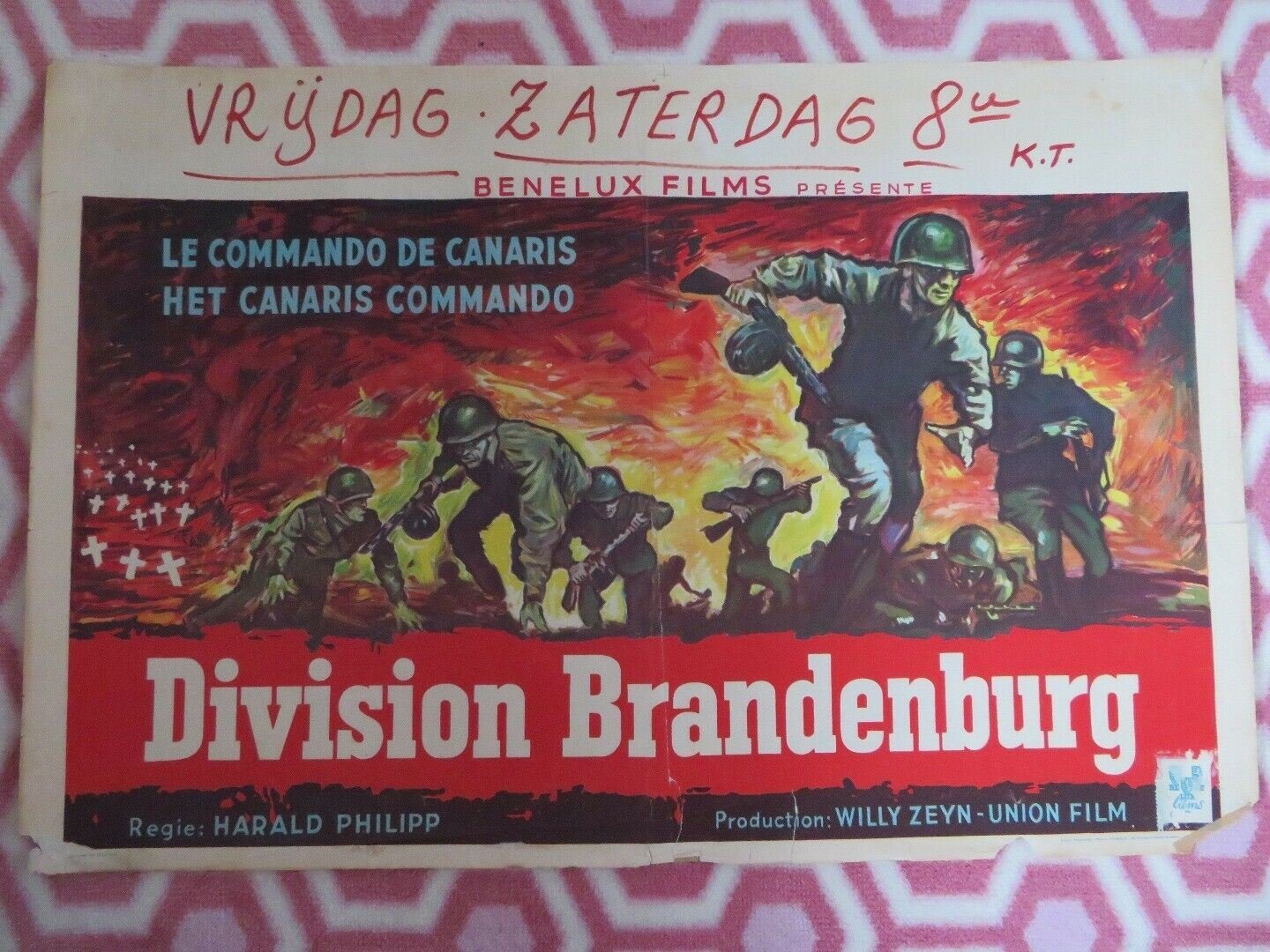 DIVISION BRANDENBURG BELGIUM (14.5"x 22") POSTER HARALD PHILIPP 1960 Movie posters