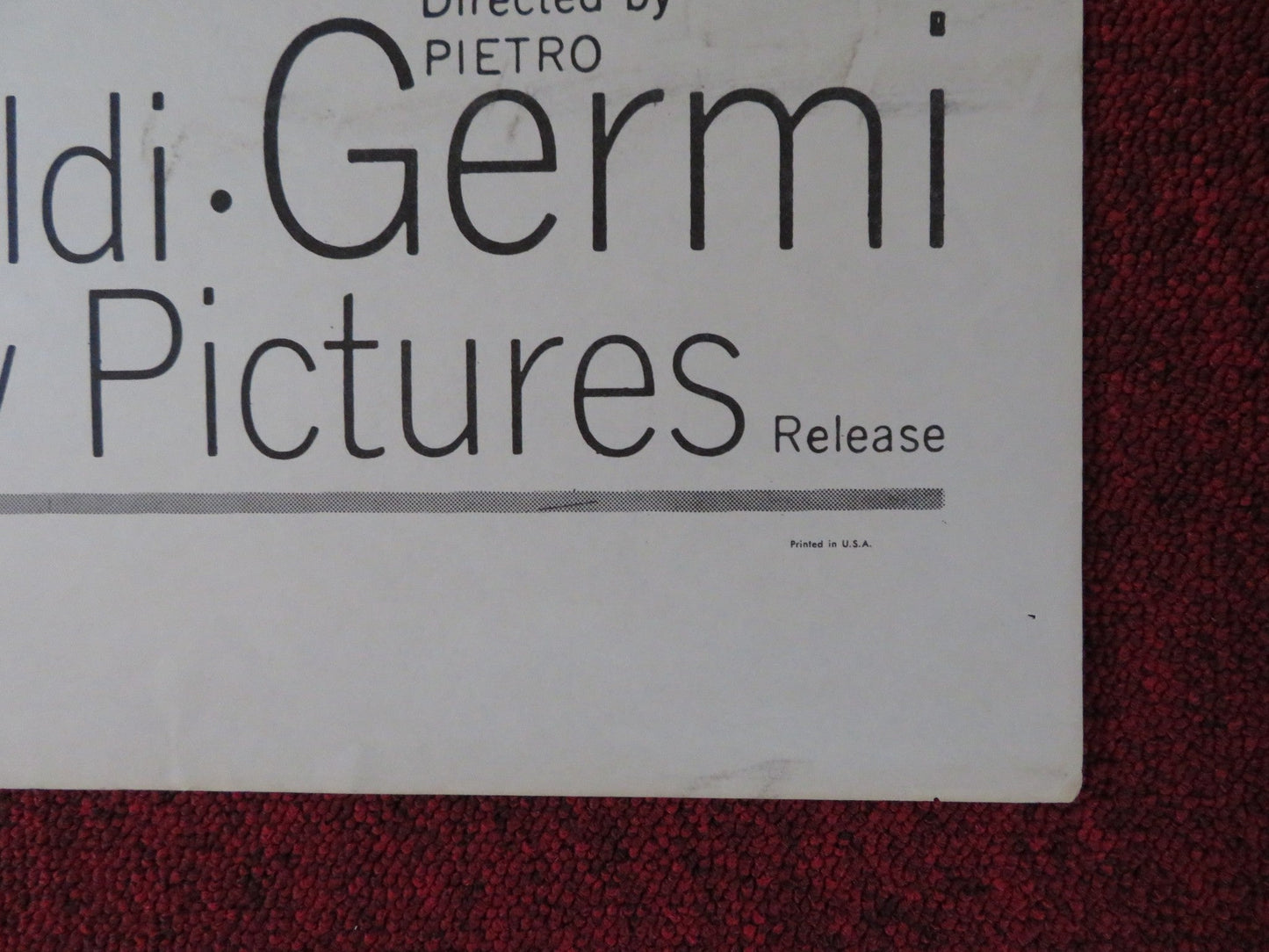 DIVORCE ITALIAN STYLE FOLDED US ONE SHEET POSTER MARCELLO MASTROIANNI 1961 Rendezvous Cinema Movie posters