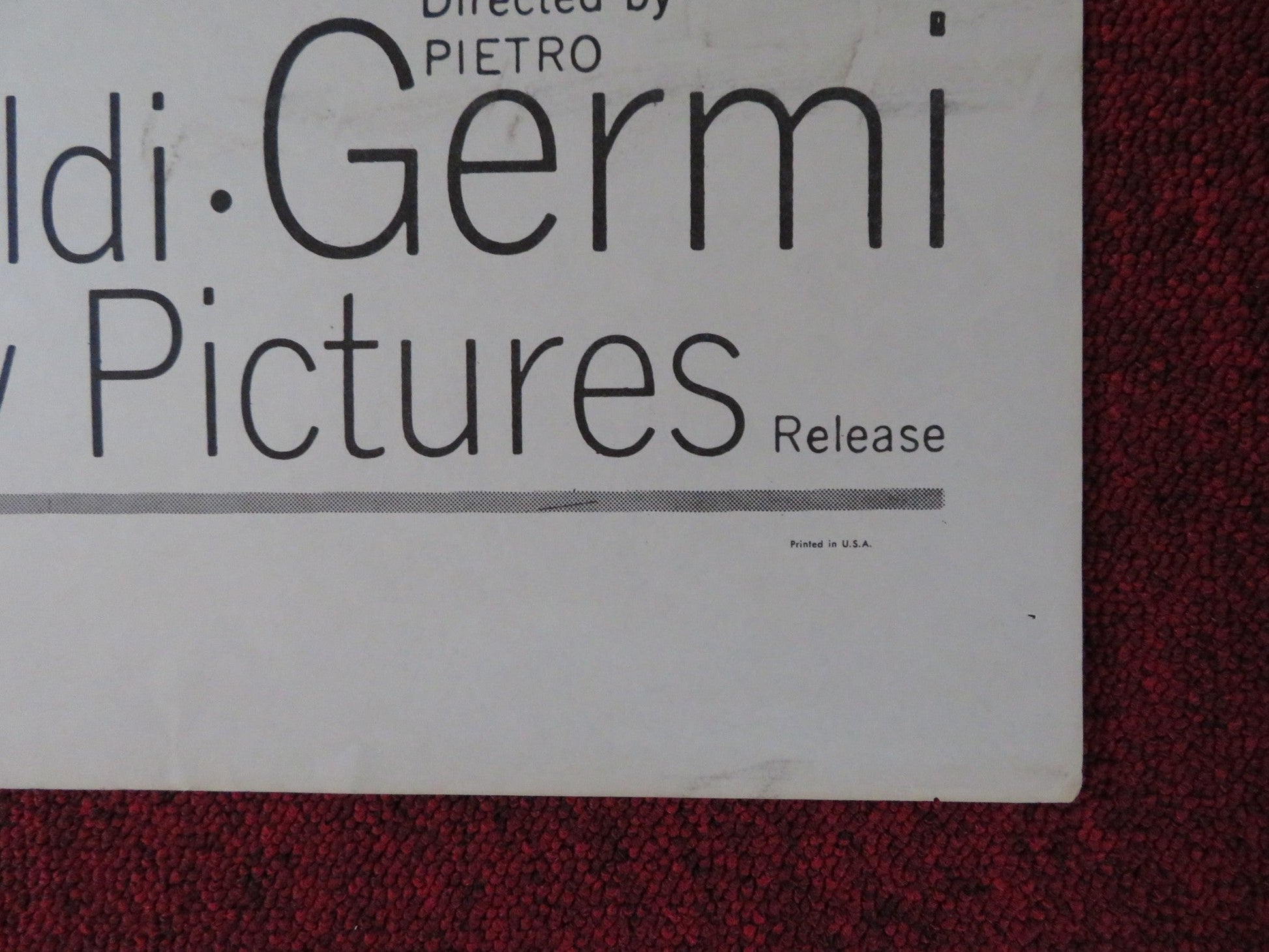 DIVORCE ITALIAN STYLE FOLDED US ONE SHEET POSTER MARCELLO MASTROIANNI 1961 Rendezvous Cinema Movie posters