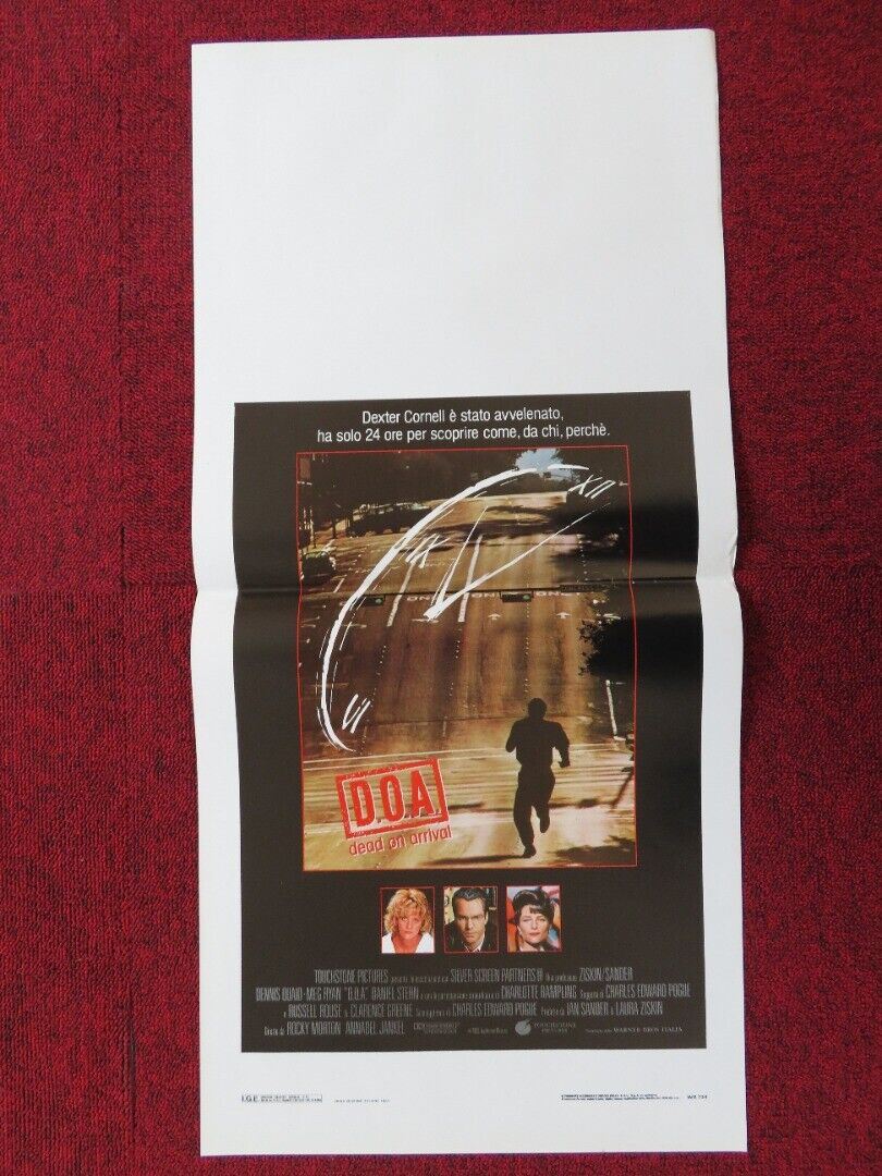 D.O.A DEAD ON ARRIVAL ITALIAN LOCANDINA (27.5"x13") POSTER D QUAID MEG RYAN '88 Movie posters