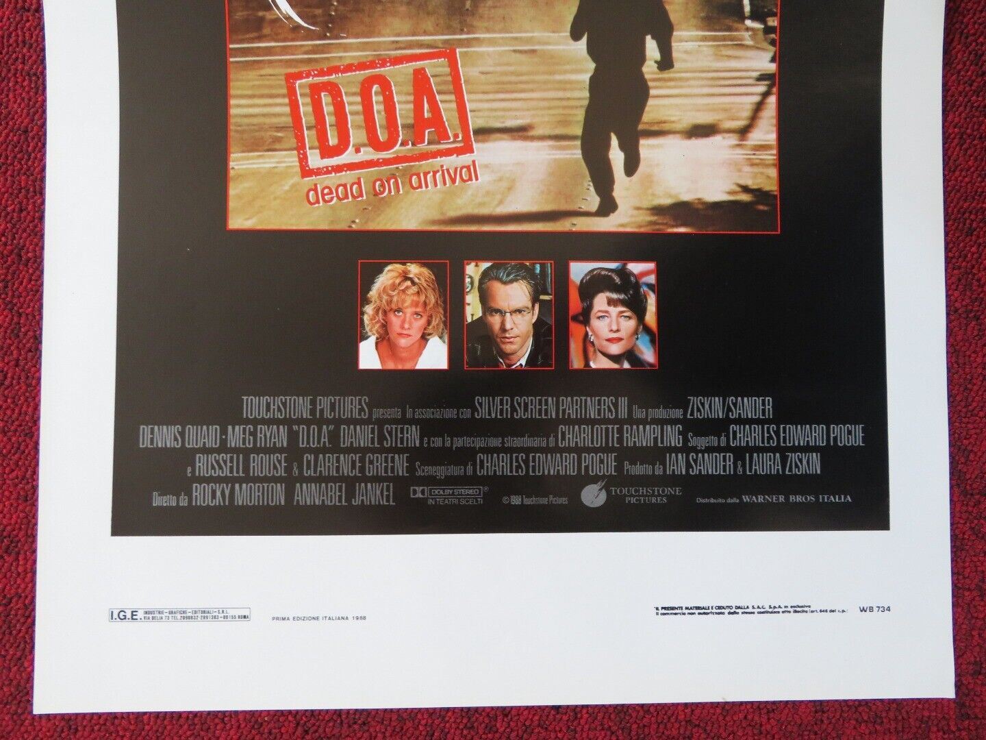 D.O.A DEAD ON ARRIVAL ITALIAN LOCANDINA (27.5"x13") POSTER D QUAID MEG RYAN '88 Movie posters