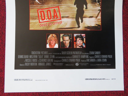 D.O.A DEAD ON ARRIVAL ITALIAN LOCANDINA (27.5"x13") POSTER D QUAID MEG RYAN '88 Movie posters