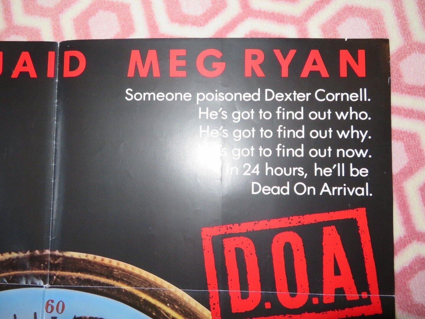 D.O.A FOLDED US ONE SHEET POSTER DENNIS QUAID MEG RYAN 1988 Movie posters