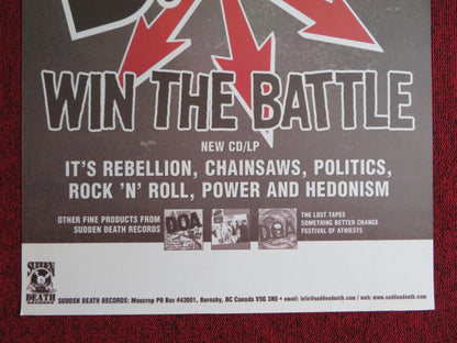 D.O.A US MUSIC PROMO POSTER ALBUM POSTER 2002 Rendezvous Cinema Movie posters