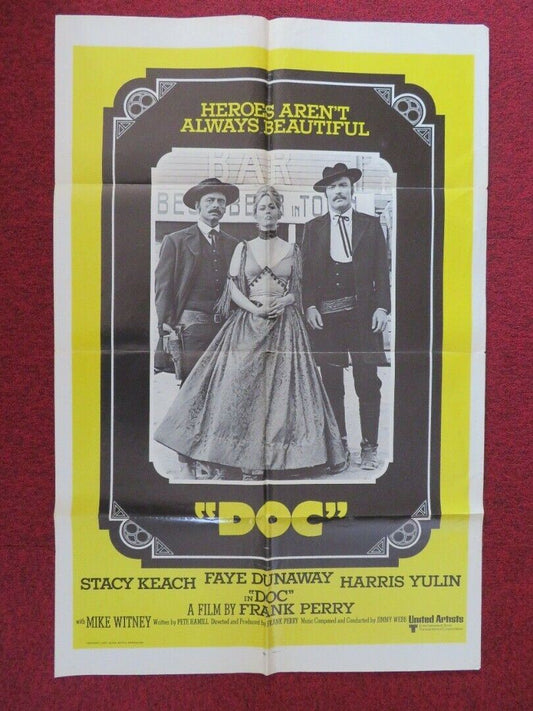DOC FOLDED US ONE SHEET POSTER FAYE DUNAWAY STACY KEACH 1971 Movie posters