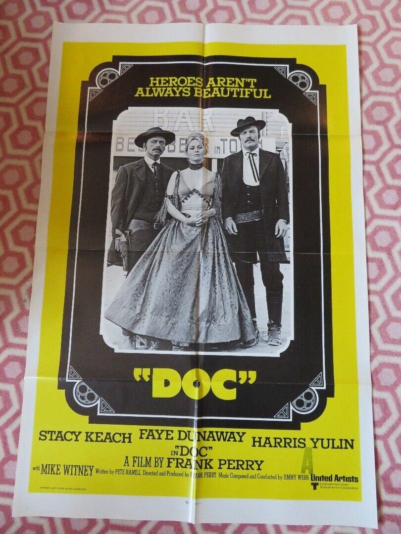 DOC FOLDED US ONE SHEET POSTER STACY KEACH FAYE DUNAWAY 1971 Movie posters