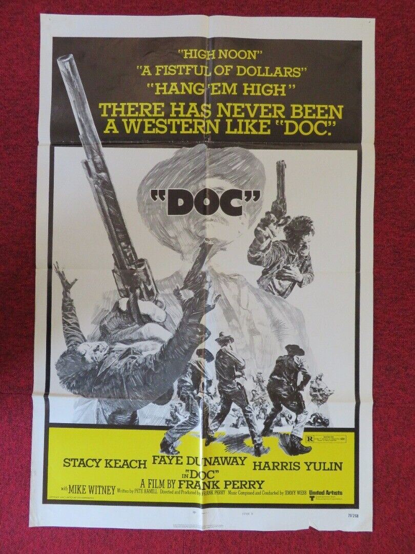 DOC STYLE B FOLDED US ONE SHEET POSTER HARRIS YULIN STACY KEACH 1971 Movie posters