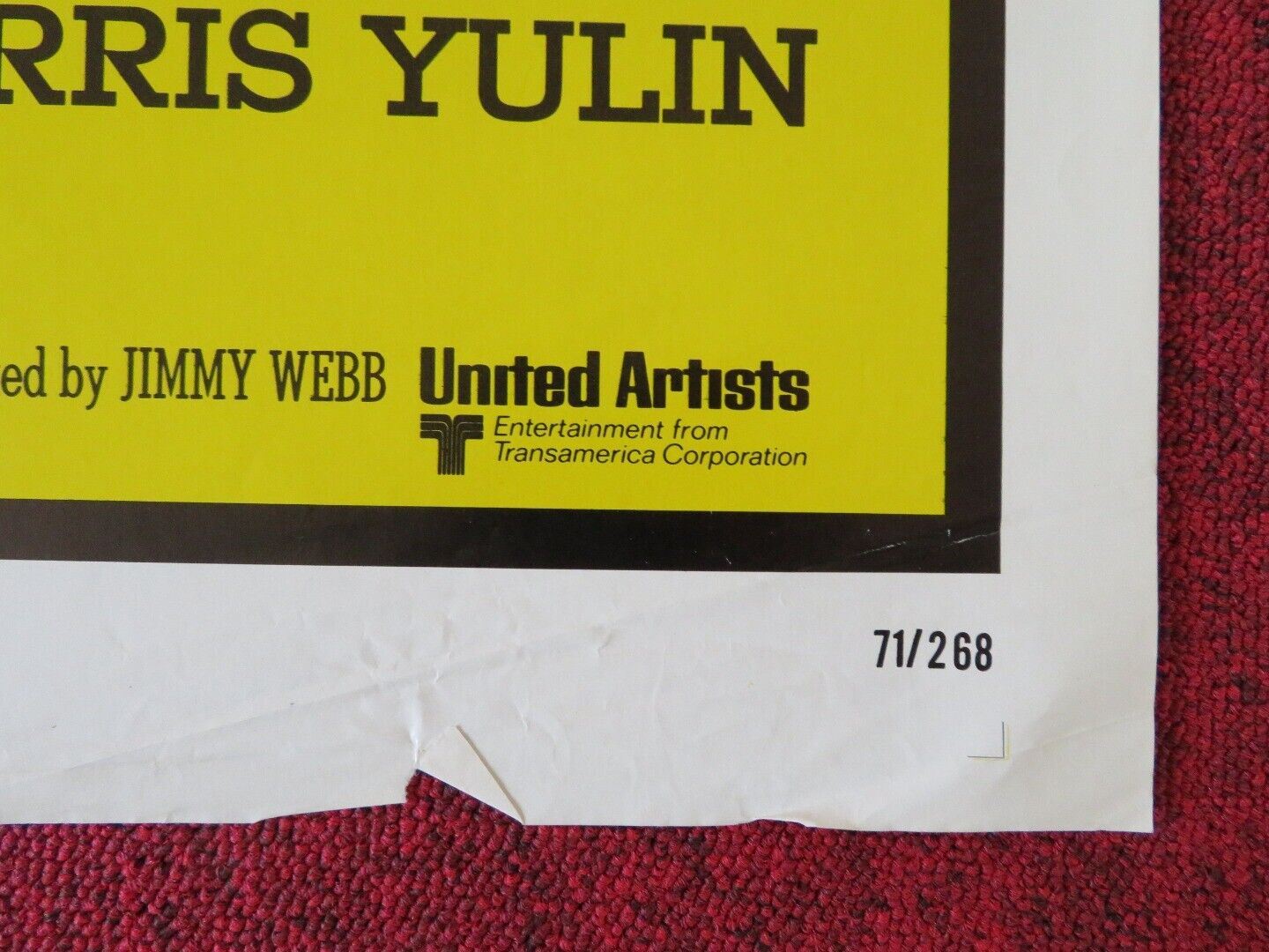 DOC STYLE B FOLDED US ONE SHEET POSTER HARRIS YULIN STACY KEACH 1971 Movie posters