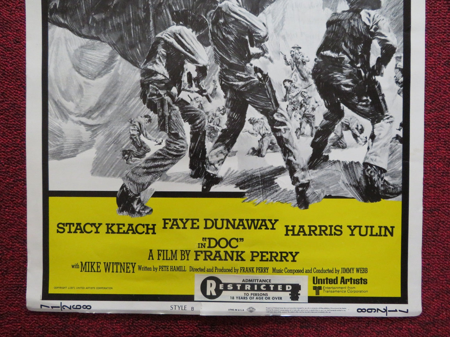 DOC - STYLE B US INSERT (14"x 36") POSTER STACY KEACH FAYE DUNAWAY 1971 Rendezvous Cinema Movie posters
