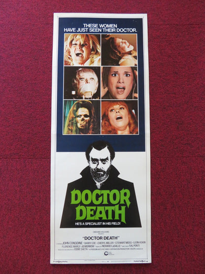 DOCTOR DEATH US INSERT (14"x 36") POSTER JOHN CONSIDINE BARRY COE 1973 Rendezvous Cinema Movie posters