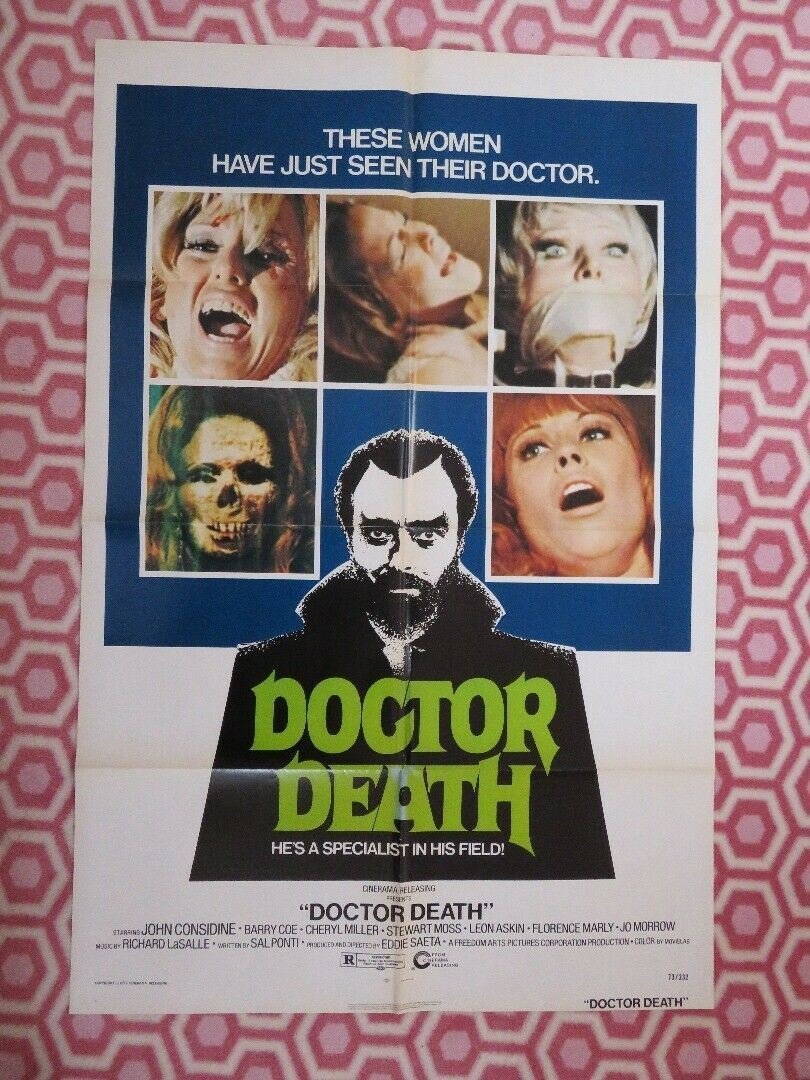 DOCTOR DEATH US ONE SHEET POSTER JOHN CONSIDINE LEON ASKIN HORROR Movie posters