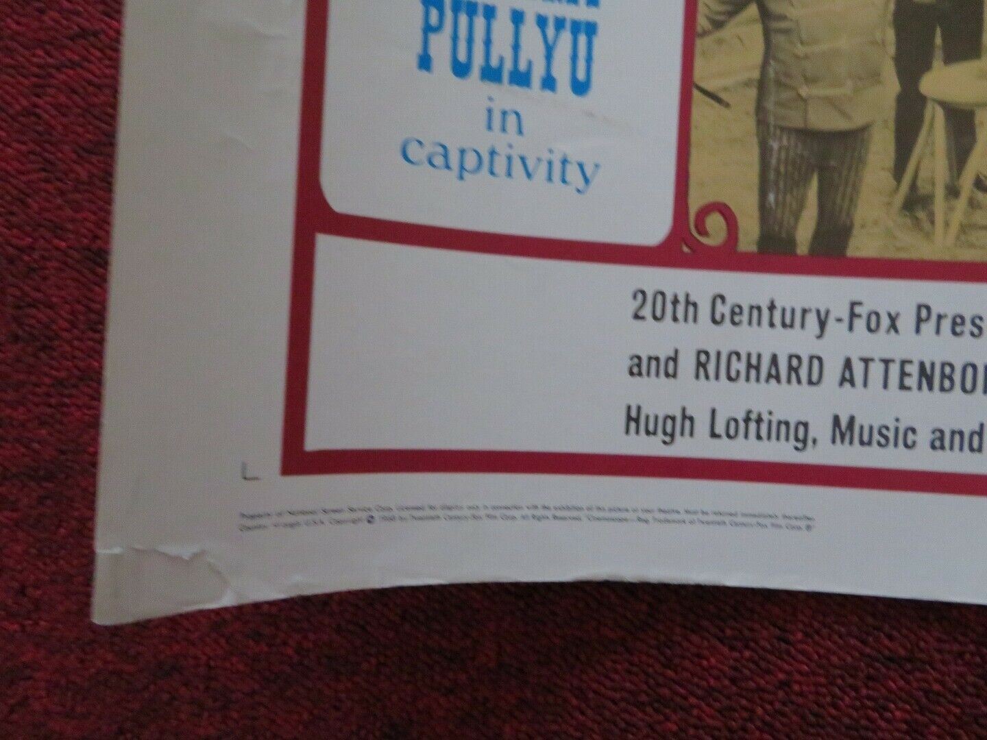 DOCTOR DOLITTLE US HALF SHEET (22"x 28") POSTER REX HARRISON 1969 Movie posters