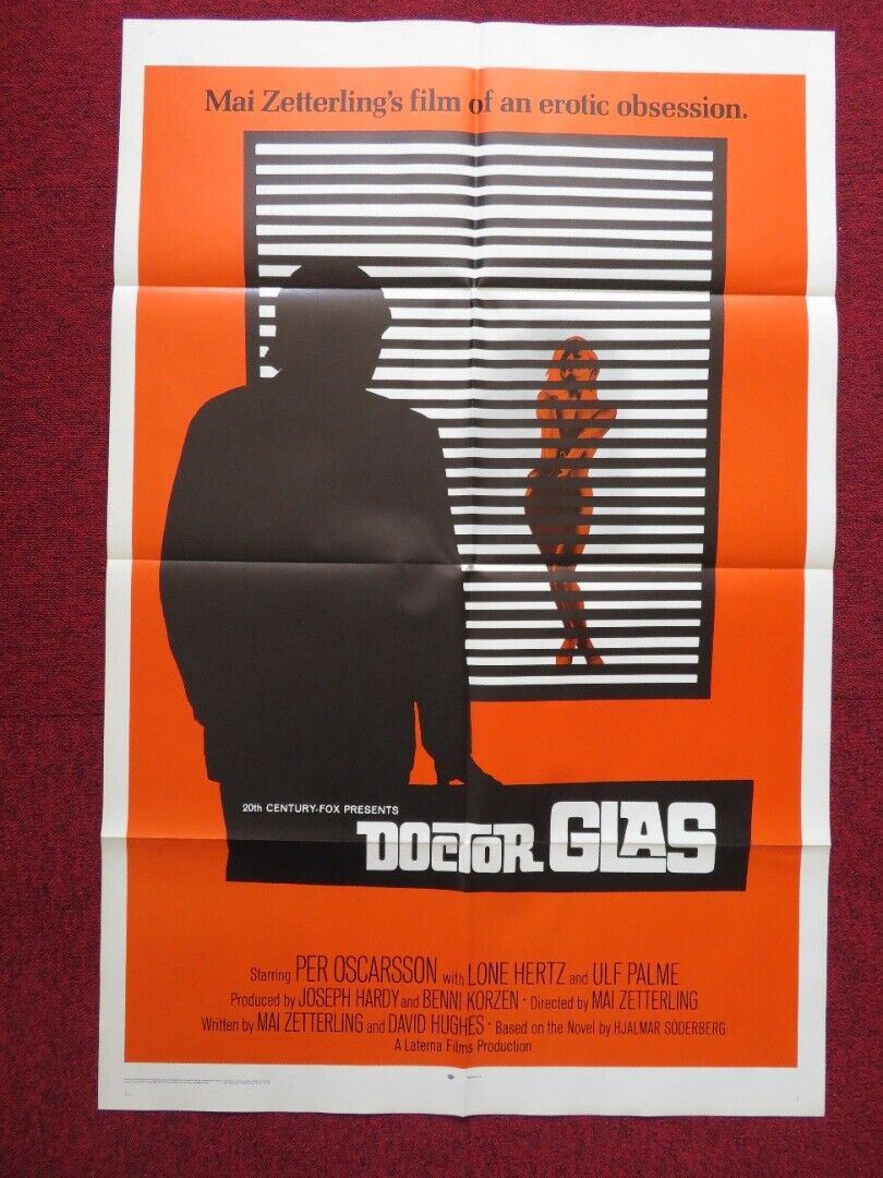 DOCTOR GLAS FOLDED US ONE SHEET POSTER PER OSCARSSON LONE HERTZ 1968 Movie posters