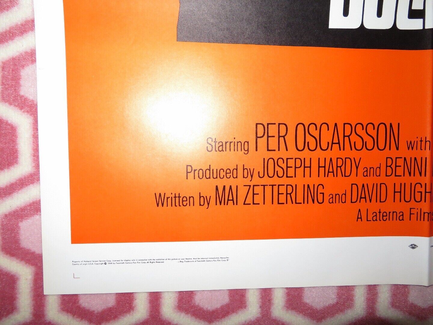 DOCTOR GLASS US ONE SHEET POSTER PETER OSCARSSON LONE HERTZ 1968 Movie posters